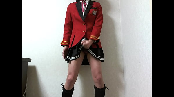 Play MP4 - 修智館学院制服女装コスプレオナニー