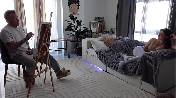 The artist undressed and fucked a modest modelhard