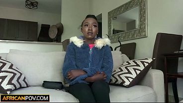 Petite 18yo black model fucked raw by hung producer in homemade audition