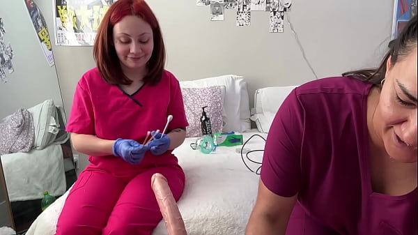 Gloved up cock milking