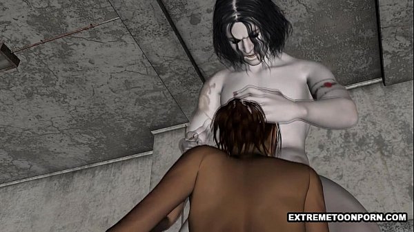 3D_Brunette Sucking on a Vampire's Hard Cock