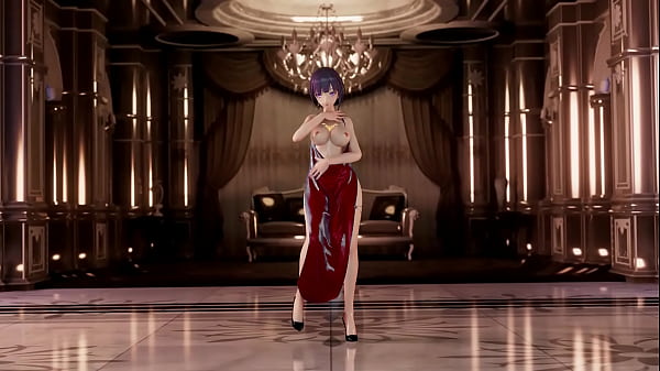 Raiden Mei Naked With Apron Dance Hentai Honkai Impact Mmd 3d Red Apron thumbnail