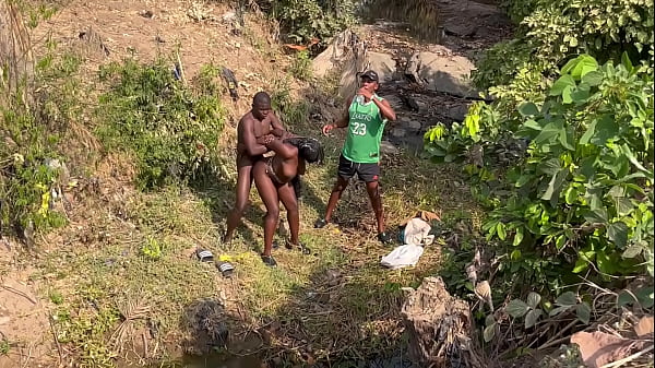 Play MP4 - 2 strangers taking turns to fuck this teenage village girl in the river