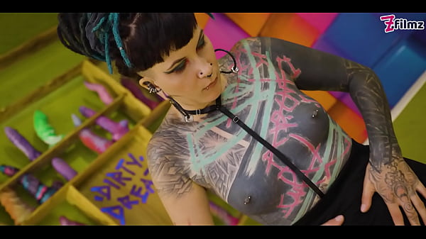 Alternative TATTOO teen gets POV fucked - rough fuck deepthroat sloppy BJ passionate couple sex (goth, punk, alt porn) ZF050 