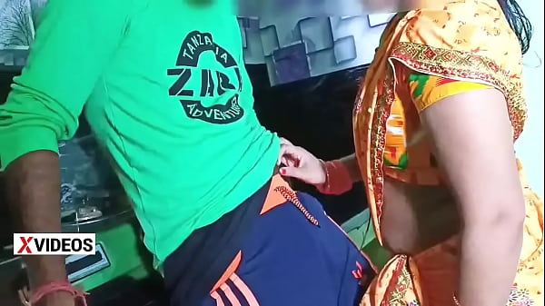 Hot young desi bhabhi fucked after romance in kitchen with hot young boy