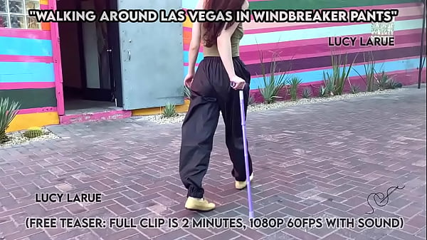Walking around las vegas in windbreaker pants 