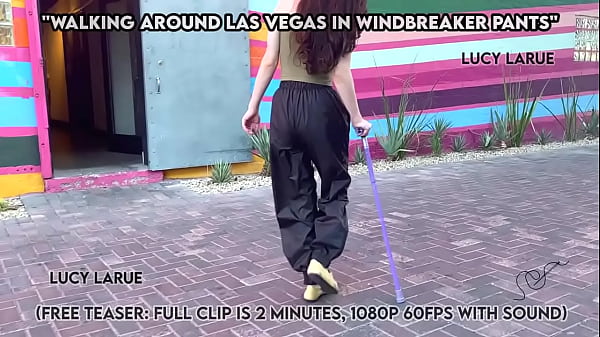 Walking around las vegas in windbreaker pants 