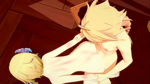 Genshin Impact Hentai - Aether X Lumine Fucking Doggy Style thumbnail