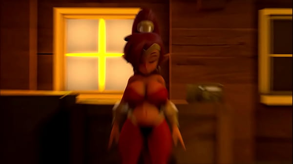 Shantae swallows a monster and dances