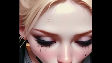 Psycho cosplay girl deepthroat & messy facial cumshot ai animation