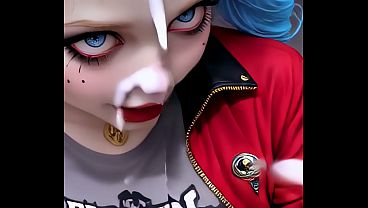 Psycho cosplay girl deepthroat & messy facial cumshot ai animation