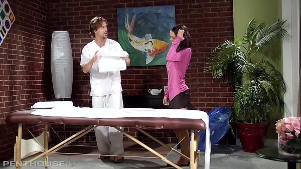 Hardcore erotic massage for Penthouse star Dillion Harper ends in deep pussy pounding 