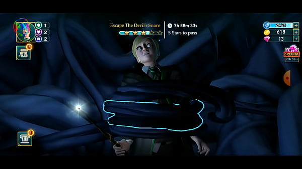 Hogwarts mystery plant tentac1es trap and use girl and her friends 