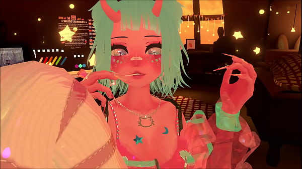 Cute and_awkward_VRChat girl masturbates_on camera and says how much she_loves you