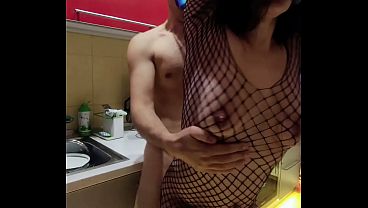 Skinny milf in stockings and home casting with teen fucker
