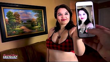 Trinity Busty Brunette Hottie Gagging Bj Passionate Thirsty Swallow! thumbnail