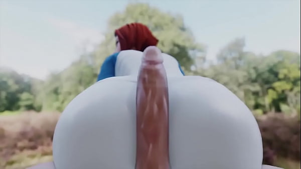 Gwen rubs big ass against cock 