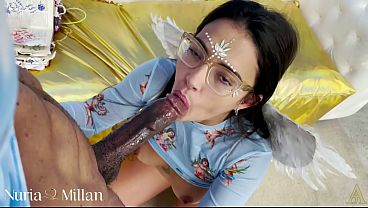 An angel in aj fresh stretches my tight ass with his huge cock