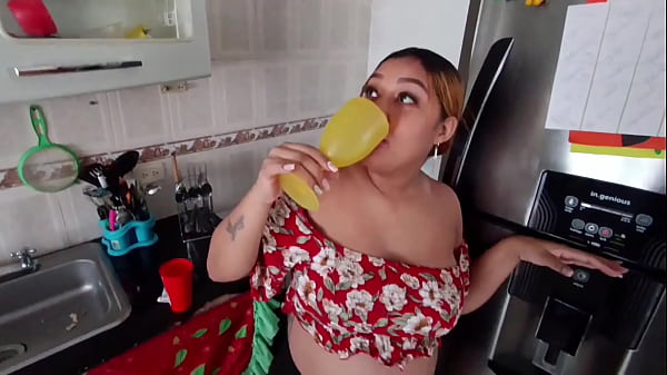 my older Mexican stepsister happy to_see my small cock again