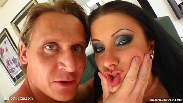 Facial group cumshots for Nikki Rider on Cum For Cover in a blowbang scene 