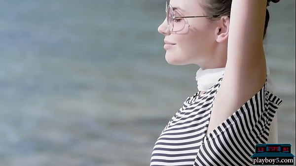 European milf model from czech republic gets naked on the beach