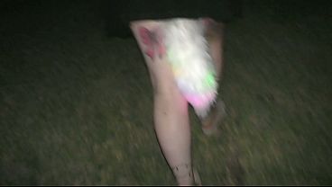 Trashy Milf Inserts Huge Butt Plug Tail With Led Lights And Walks To Ocean Past Swimmers. Preview thumbnail