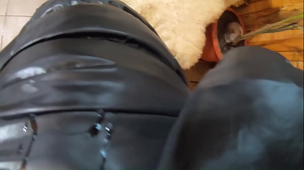 Milfycalla a lot of cum on my black down jacket and black leather leggings 216 preview p2 i love filming in this down