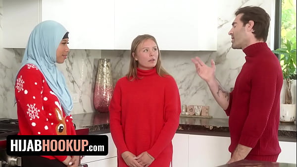 Play MP4 - Hijab Teen Celebrates Her First American Christmas With A Taboo StepFamily Threesome - TeamSkeet