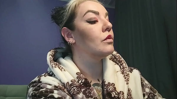 Long and hot sissy training with strap on and fake cum from busty tattooed strict mistress 