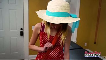 Pixie tiny blonde college girl thick dildo anal self pound passion