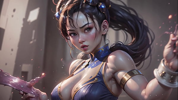 Chun li sem roupa com tes&atilde;o de bikini 