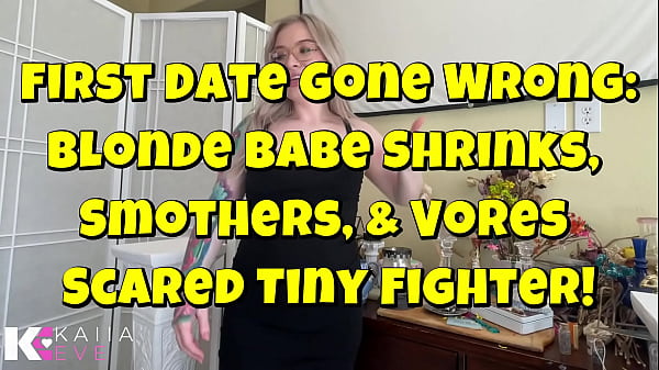Nonton First Date Gone Wrong: Blonde Babe Shrinks, Squishes, & Vores Scared Tiny Fighter! thumbnail