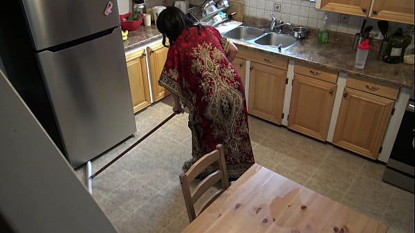 A Turkish cleaning maid is disturbedwhen her boss pulls outhis bigcock and fucks_her