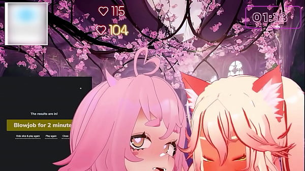 Two hot vtubers cum and play with each other while livestreaming