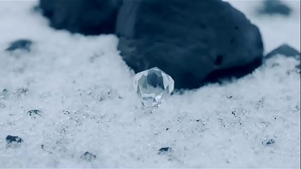 Girl looking around in a taxi and sees a dove in snow 