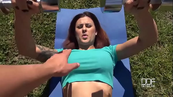 Salacious Outdoor Blowjob - Stunning Babe Sucks Cock in Garden