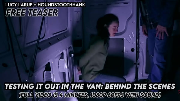 Testing it out in the van behind the scenes