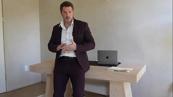 Office boss solo tommy wood jerking his cock huge cumshot 