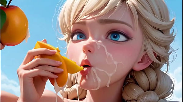Asmr de frutas sendo comidas pela frozen