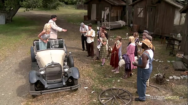 Smoking hot babes wanted to have some fun after a party so they decided to suck on some hard cocks outdoor before getting their tight holes fucked together