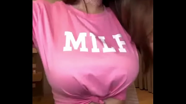 MILF_with big tits in a pink_T shirt