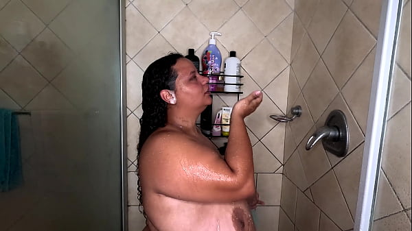 Big tits big ass bbw taking a hot teasing soapy shower 