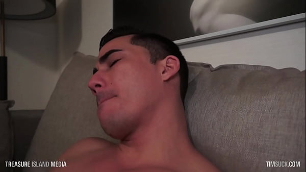 Slender youngster swallows beefcake's cock 