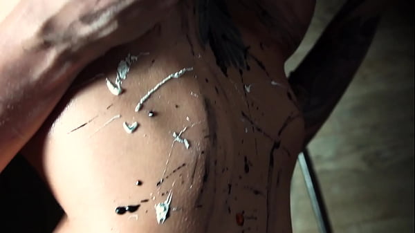 Youtube Show and Busty Beauty Big Fake Tits Covered in Body Paint Unleashes Erotic Masterpiece - Eva Gold 