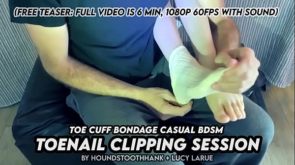 Toe cuff bondage casual bdsm toenail clipping session