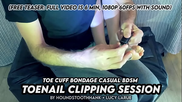 Toe cuff bondage casual bdsm toenail clipping session