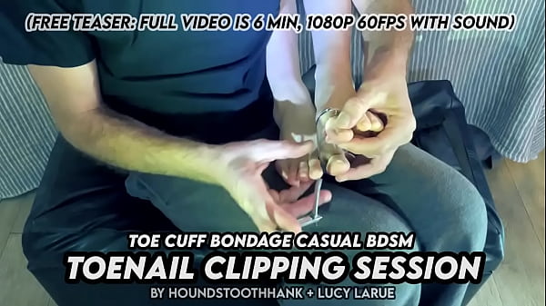 Toe cuff bondage casual bdsm toenail clipping session