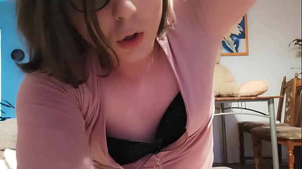 Amateur Shemale - Ladyboy Anallisa shows how to fuck her pussy, how to suck dildo hard and to lick her own cum - she shows how to get an real orgasm as a slutty bitch - quite having a gag in her whore mouth 