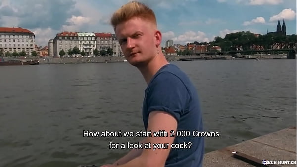 Tall Blonde Guy Needs Some Extra Cash So He Takes_The Offer To Stuff A Cock In His_Mouth Get Paid - BigStr