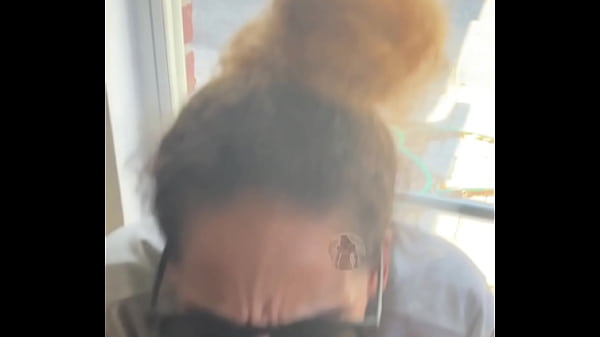 Fye Red Lightskin Ebony Slut Little Step-Sister Giving Blowjob In Front Of Window Gets Cum On Her Face While Her Boyfriend Is Looking For Her 